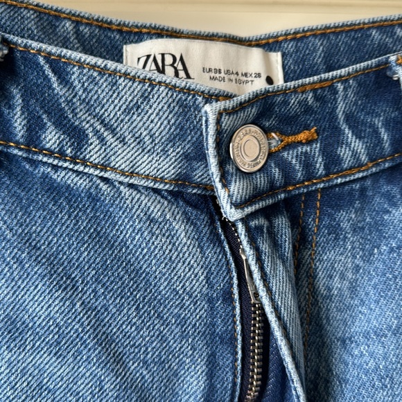 Zara Distressed Wide Leg Jeans Size 4 - Picture 5 of 7